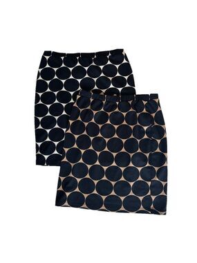 Set of 2! Bobeau Polka Dot Women's Skirt - Black and Tan